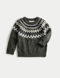 Fair Isle Crew Neck Knitted Jumper (18 Mths-10 Yrs)