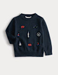Pure Cotton London Embroidered Jumper (2-8 Yrs)