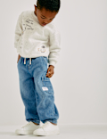 Relaxed Denim Cargo Jeans (2-8 Yrs)