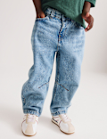 Pure Cotton Barrel Leg Jeans (2-8 Yrs)