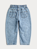 Pure Cotton Barrel Leg Jeans (2-8 Yrs)