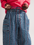 Relaxed Pure Cotton Denim Striped Jeans (2-8 Yrs)