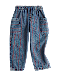 Relaxed Pure Cotton Denim Striped Jeans (2-8 Yrs)