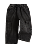 Pure Cotton Wide Leg Cargo Jeans (2-8 Yrs)