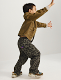 Cotton Rich Leopard Print Carpenter Jeans (2-8 Yrs)