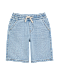 Pure Cotton Light Wash Denim Shorts (2-8 Yrs)