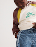 Wide Leg Pure Cotton Denim Joggers (2-8 Yrs)