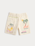 Linen Blend Island Print Shorts (2-8 Years)