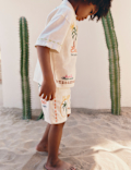 Linen Blend Island Print Shorts (2-8 Yrs)