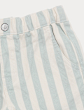 Pure Cotton Denim Striped Shorts (2-8 Yrs)