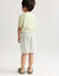 Linen Blend Cargo Shorts (2-8 Yrs)