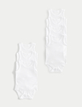 7 Pack Pure Cotton Sleeveless Bodysuits (5lbs-3 Yrs)