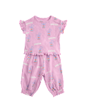 2 Piece Pure Cotton Seersucker Printed Outfit (0-3 Yrs)