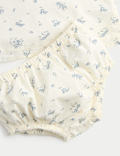 2 Piece Floral Outfit With Knickers (0-12 Mths)
