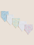 5pk Cotton Rich Floral Dribble Bibs