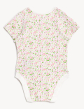 3pk Pure Cotton Floral Bodysuits