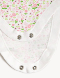 3pk Pure Cotton Floral Bodysuits