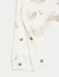3pk Pure Cotton Swan & Spot Sleepsuits (6½lbs-3 Yrs)