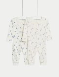 2pk Pure Cotton Floral Sleepsuits (6½lbs-3 Yrs)