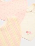 3 Pack Girls' Pure Cotton Dribble Bibs Gift Set