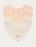 3 Pack Girls' Pure Cotton Dribble Bibs Gift Set