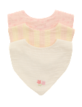 3 Pack Girls' Pure Cotton Dribble Bibs Gift Set