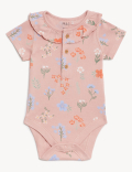 3pk Pure Cotton Floral Bodysuits (6 1/2lbs-3 Yrs)