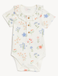 3pk Pure Cotton Floral Bodysuits (6 1/2lbs-3 Yrs)