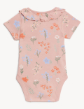 3pk Pure Cotton Floral Bodysuits (6 1/2lbs-3 Yrs)