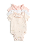 3 Pack Cotton Rich Cupcake Bodysuits (6&frac12;lbs-3 Yrs)