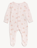 3pk Pure Cotton Bunny Sleepsuits (0-3 Yrs)