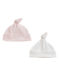 2pk Pure Cotton Hats (0-12 Mths)