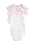 3 Pack Pure Cotton Printed Bodysuits (6&frac12;lbs-3 Yrs)