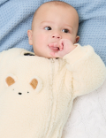 Fleece Bear Face Sleepsuit (7lbs-3 Yrs)