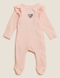 2pk Pure Cotton Leopard Sleepsuits (0-3 Yrs)