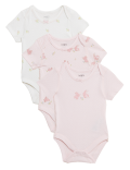 3pk Pure Cotton Patterned Bodysuits (61/2 lbs - 3 Yrs)