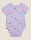 3pk Pure Cotton Heart Bodysuits (6½lbs - 3 Yrs)