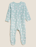 3pk Cotton Rich Cat Print Sleepsuits