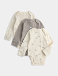 3 Pack Cotton Rich Dino Bodysuits (7lbs - 3 Yrs)