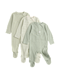 3 Pack Pure Cotton Waffle Sleepsuits (7lbs-3 Yrs)