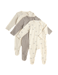 3 Pack Pure Cotton Dinosaur Sleepsuits (7lbs - 3 Yrs)