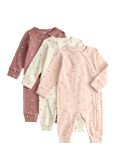 3 Pack Cotton Rich Heart Sleepsuits (7lbs-3 Yrs)