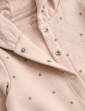 Cotton Rich Heart Hooded All in One (0-3 Yrs)