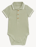 3pk Pure Cotton Polo Bodysuits (0-3 Yrs)
