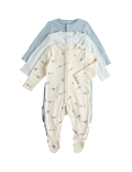 3 Pack Pure Cotton Plane Sleepsuits (5lbs-3 Yrs)