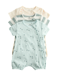 3 Pack Cotton Rich Sea Life Print Rompers (7lbs-3 Yrs)