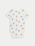 3pk Pure Cotton Boat Bodysuits (6½lbs-3 Yrs)