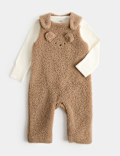 2 Piece Borg Dungaree & Bodysuit Outfit (7lbs - 12 Mths)