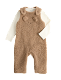 2 Piece Borg Dungaree & Bodysuit Outfit (7lbs - 12 Mths)