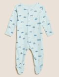 3pk Pure Cotton Transport Sleepsuits (61/2lbs - 3 Yrs)